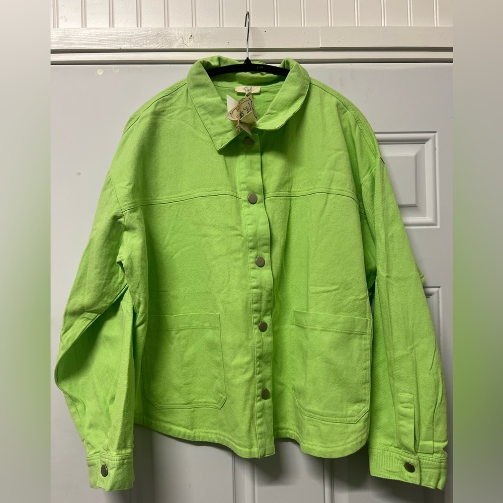 Easel Lime green large shacket - Picture 12 of 12